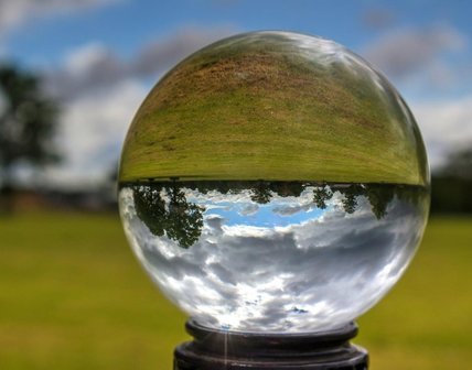 Glazen bol voor de fotografie 15cm + glazen voet