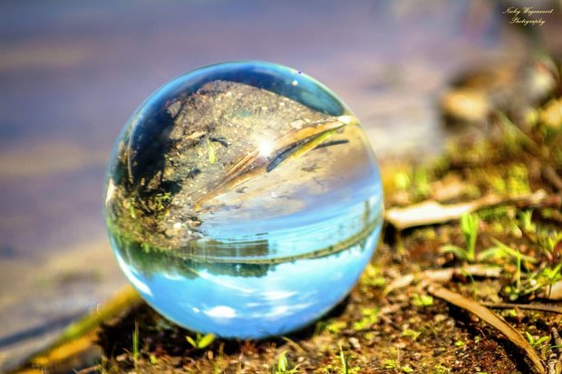 Glazen bol voor de fotografie 10cm met gratis glazen voetje