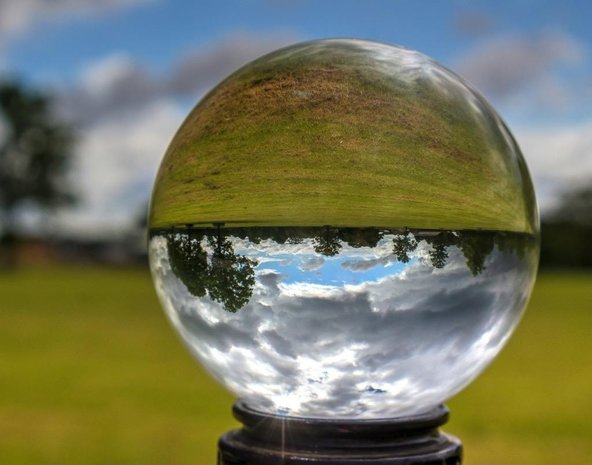 Glazen bol voor de fotografie 15cm + glazen voet
